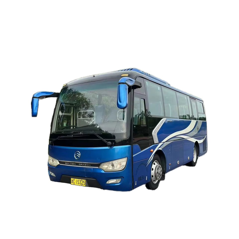 Xiamen Jinlong 2017 34-Seat Coach Bus Yuchai 200 Diesel Engine Manual Transmission Euro 4 Emission Standard Sold Cheap China